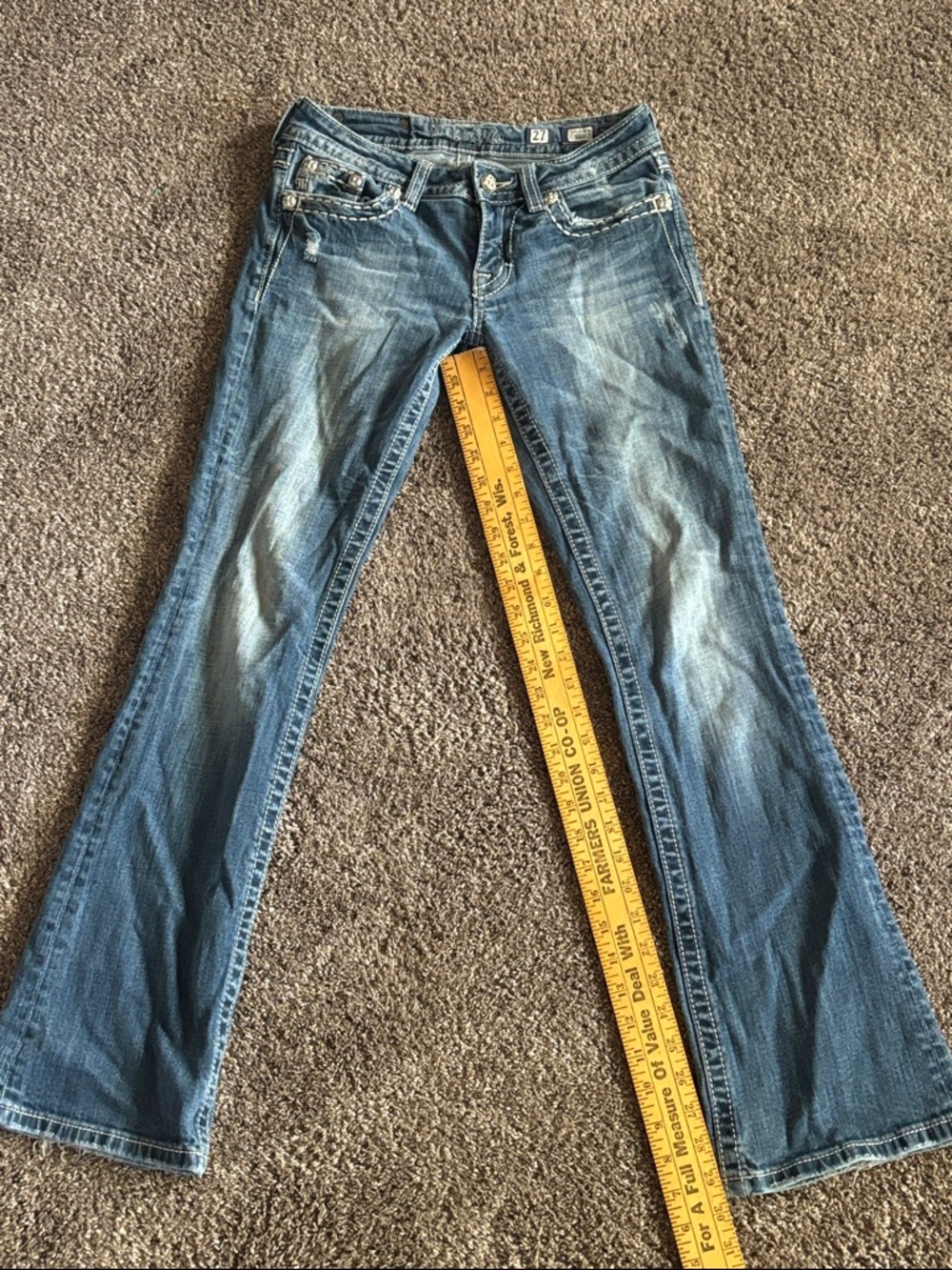 Miss Me Flared Jeans in Medium Blue Wash